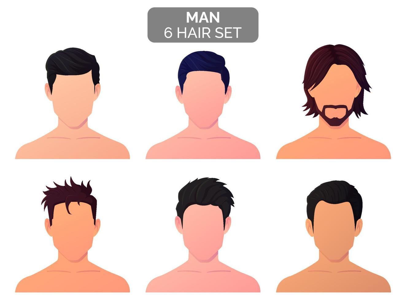Men Fashion Hairstyle collection Premium vector Vector