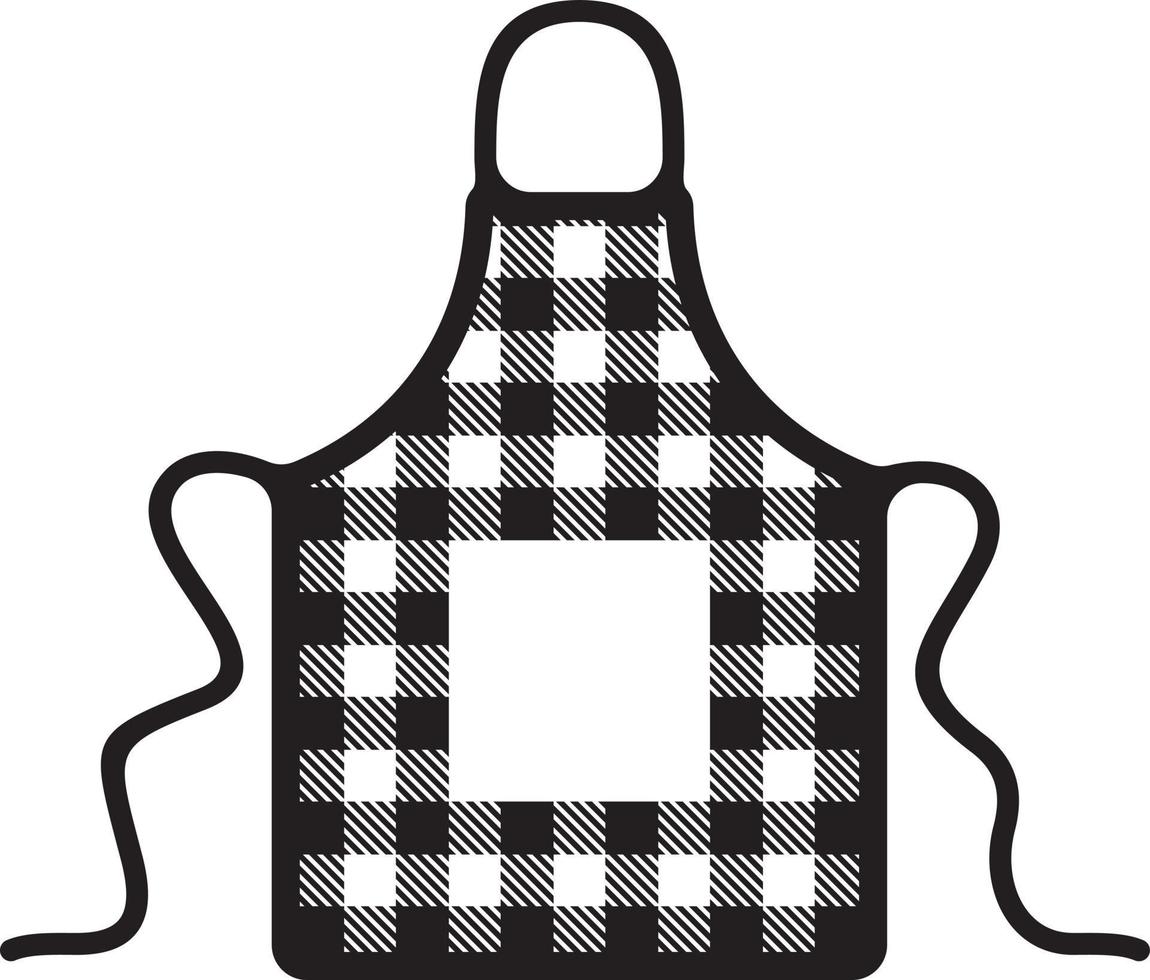 Apron plaid on white background vector