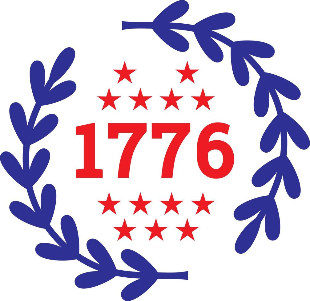 1776 día de la independencia vector