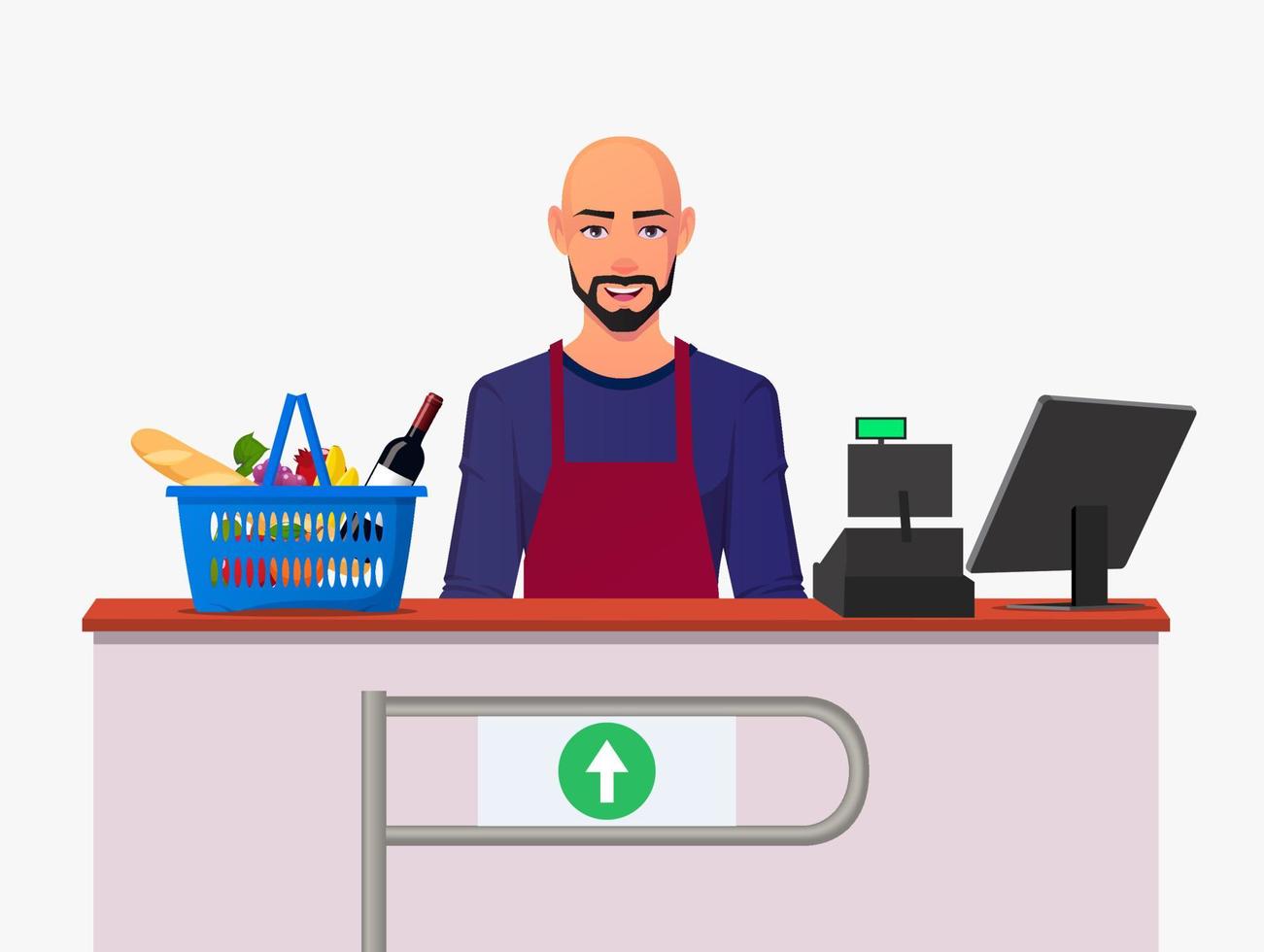 Cashier Man character Illustration vector