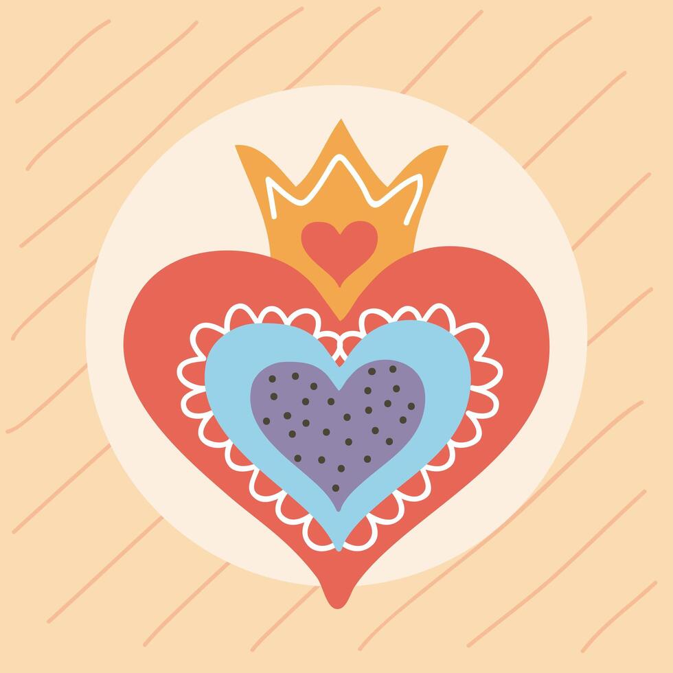 heart with crown vector