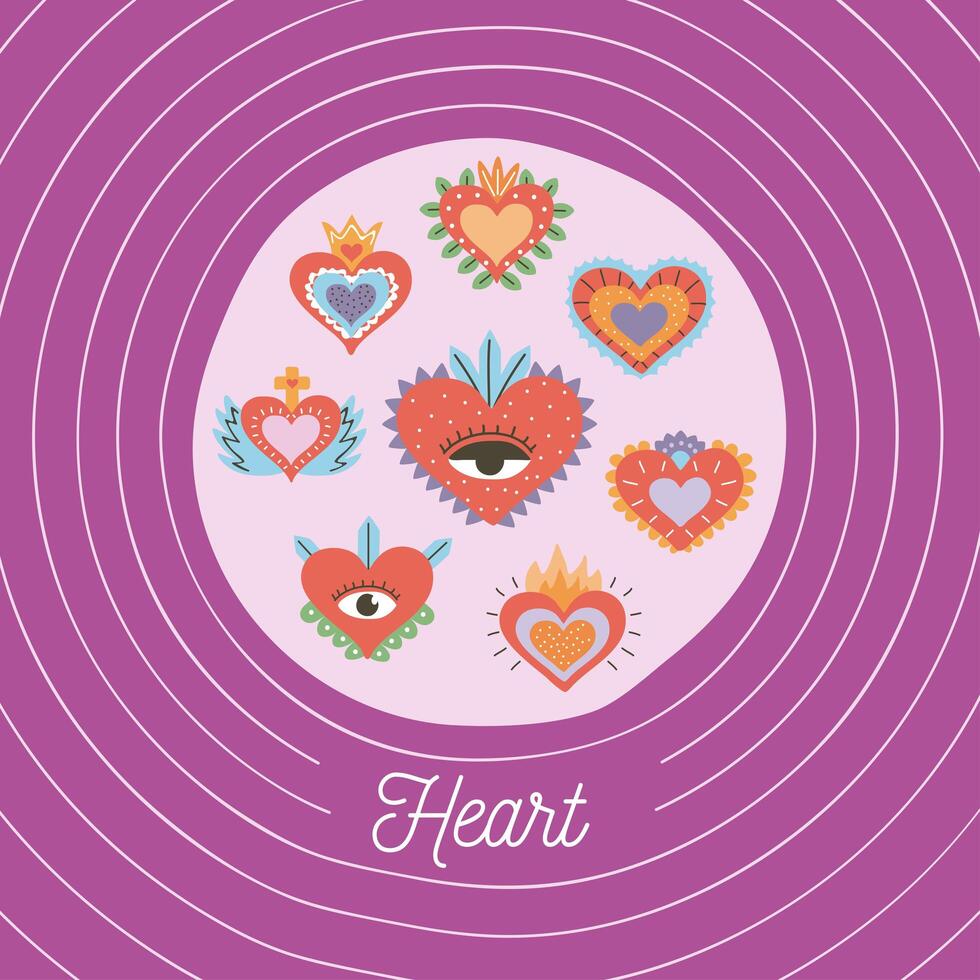 exoteric hearts poster vector