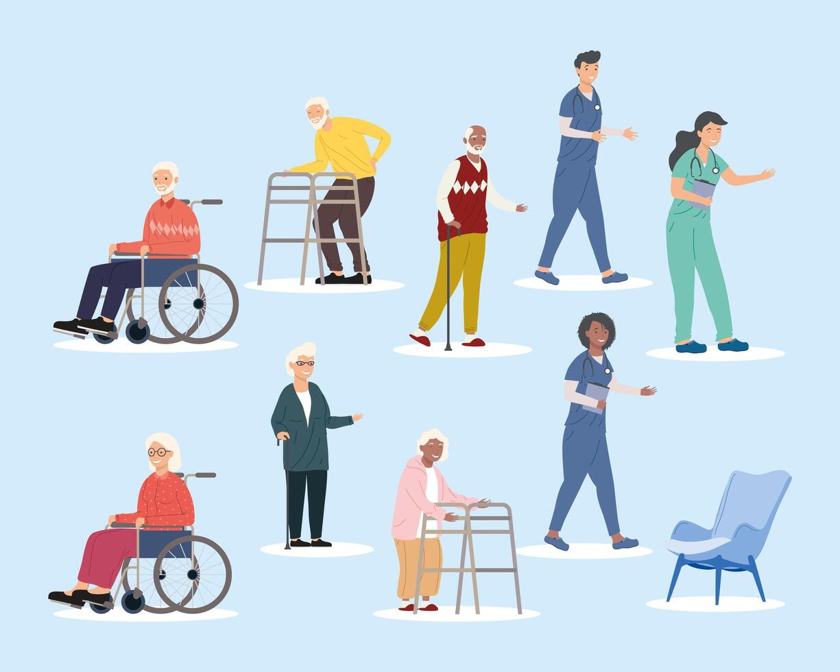 nursing home people vector