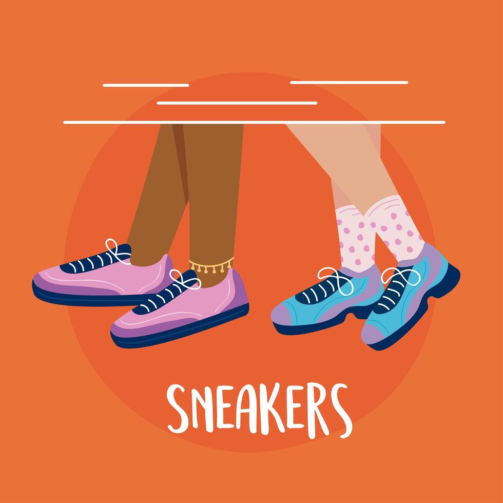 shoes with sneakers vector