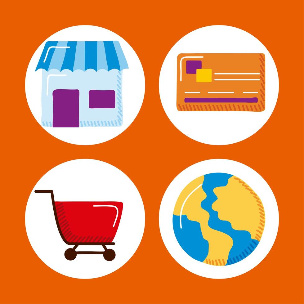 four online sale items vector