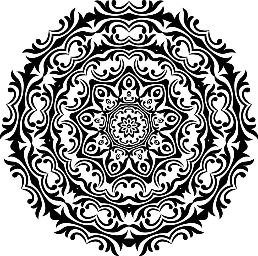 Mandalas para colorear páginas de libros, adornos redondos decorativos en forma de flor, vector oriental, patrones de terapia antiestrés, elementos de diseño de tejido, vector de logotipos de yoga