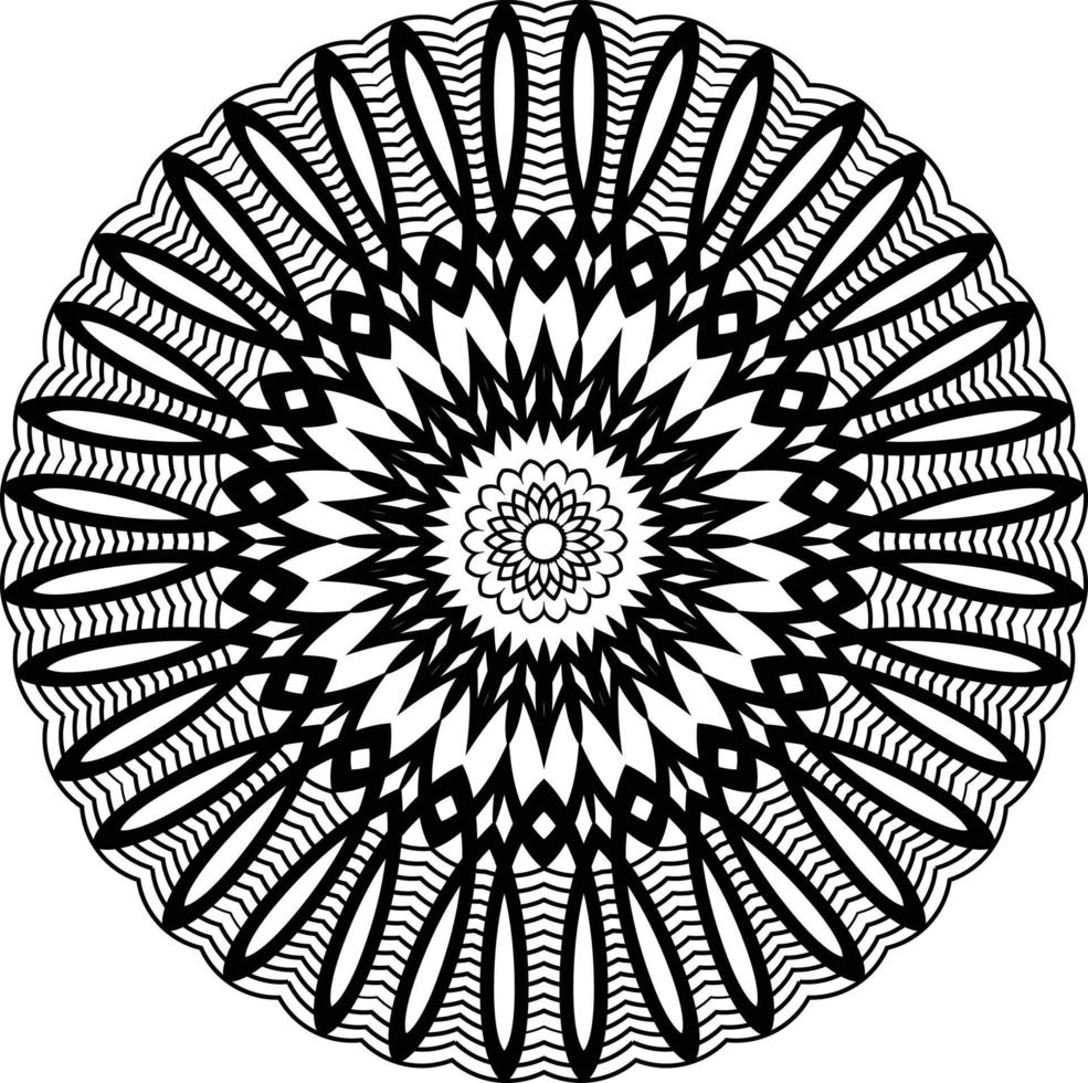 Mandalas para colorear páginas de libros, adornos redondos decorativos en forma de flor, vector oriental, patrones de terapia antiestrés, elementos de diseño de tejido, vector de logotipos de yoga