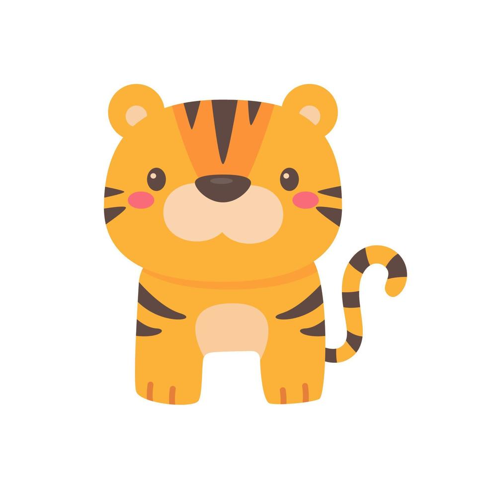 Wild animal cartoons. cute tiger Elements for decorating the year of the Tiger vector