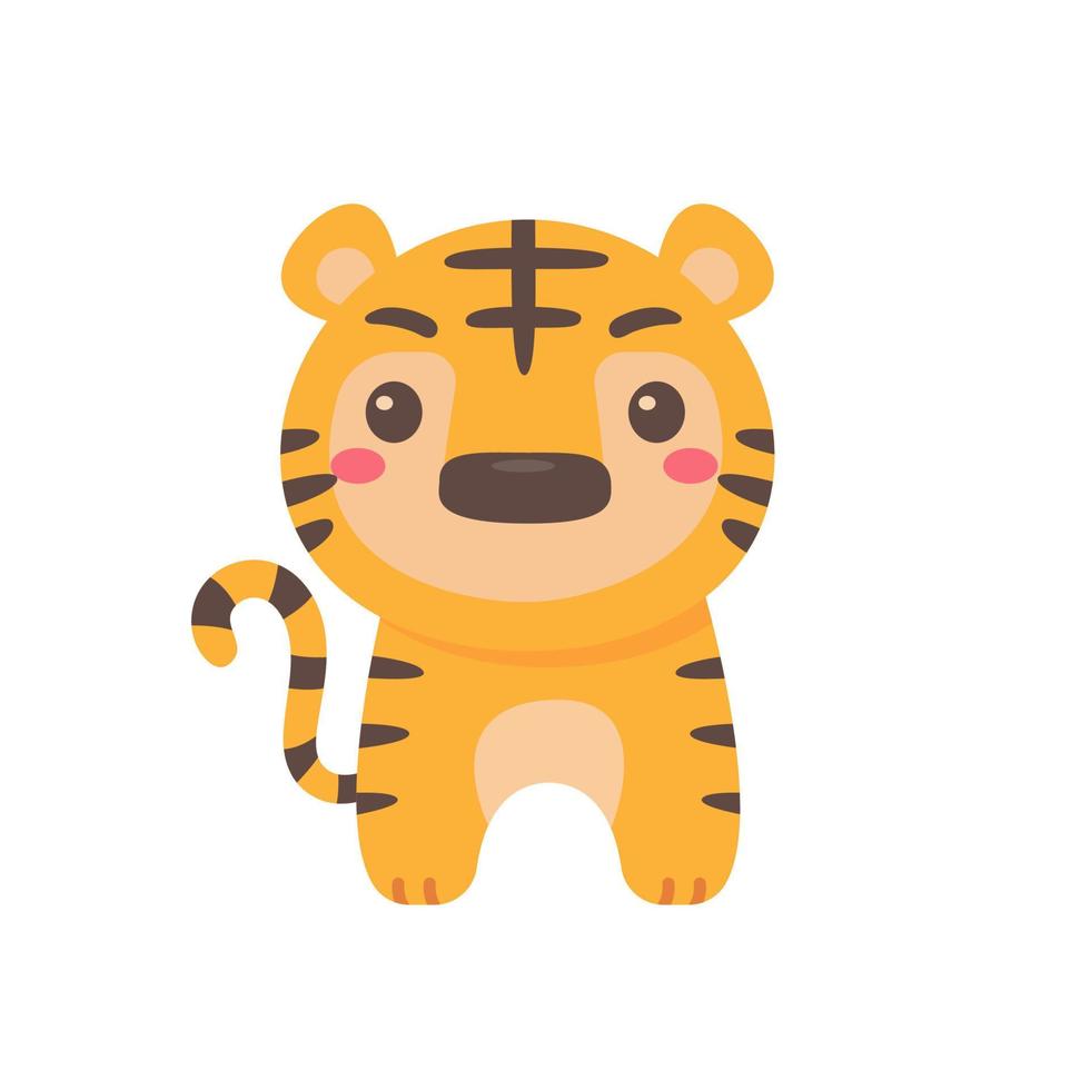 Wild animal cartoons. cute tiger Elements for decorating the year of the Tiger vector