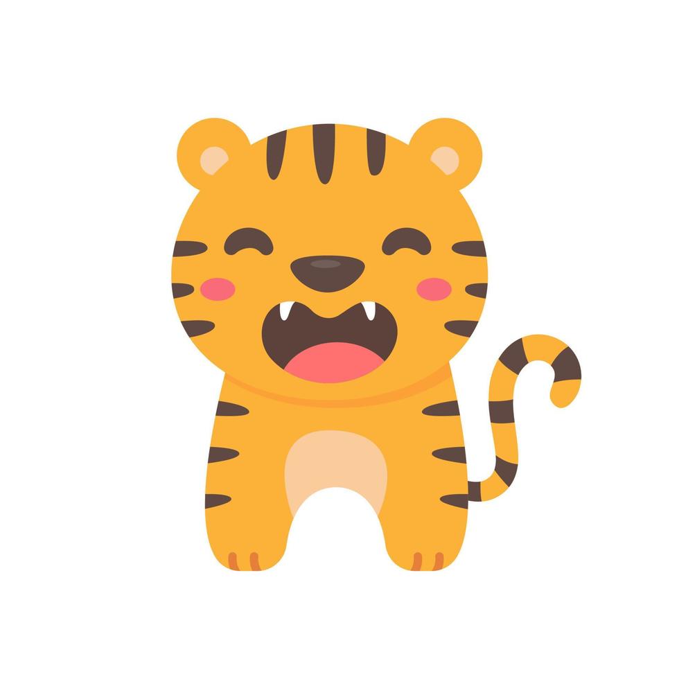 Wild animal cartoons. cute tiger Elements for decorating the year of the Tiger vector