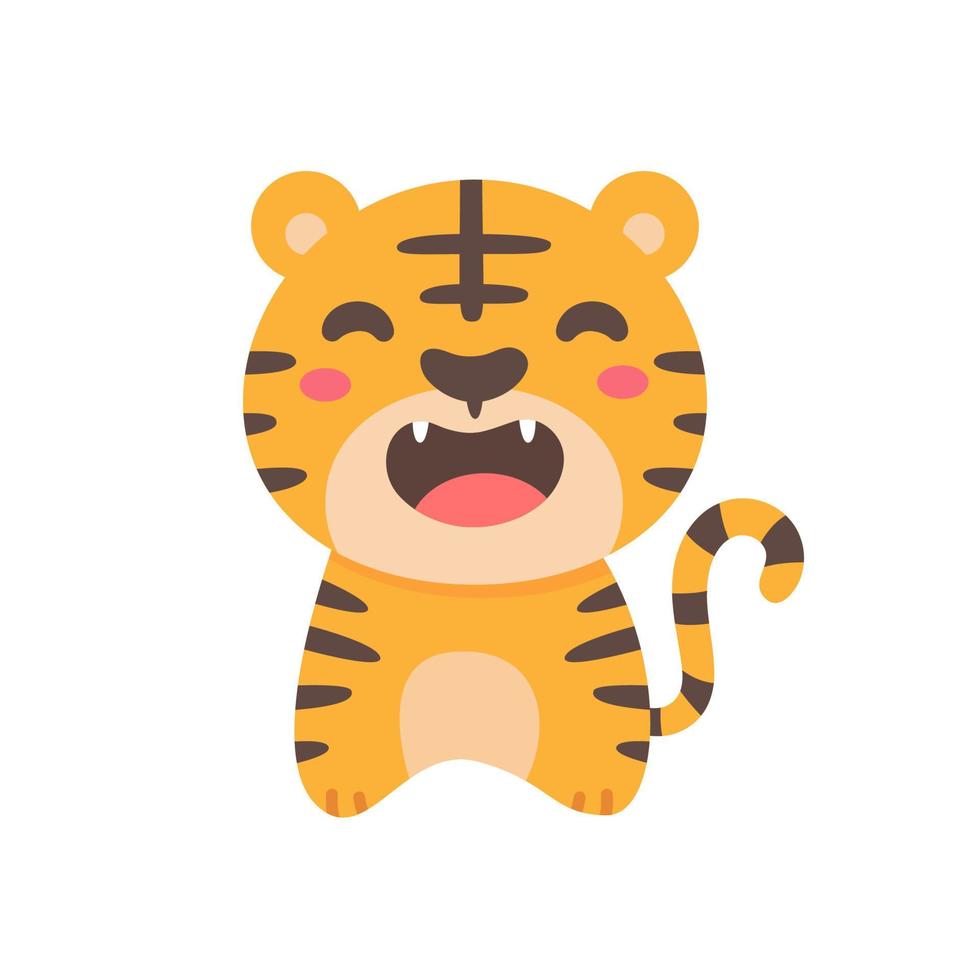 Wild animal cartoons. cute tiger Elements for decorating the year of the Tiger vector