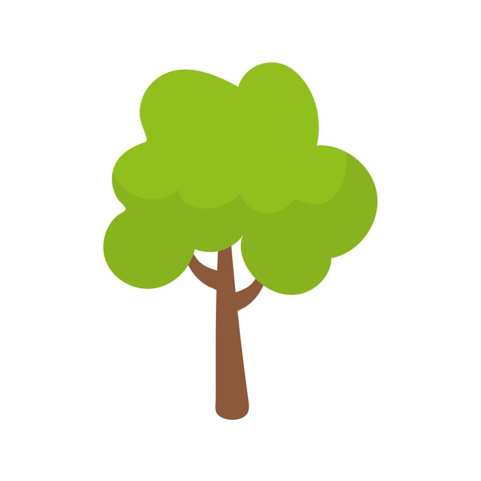 Vector green tree element. fertile forest for decoration