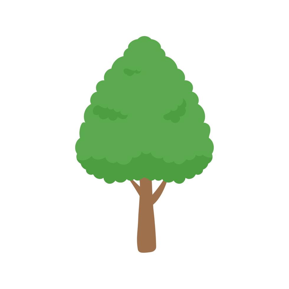 Vector green tree element. fertile forest for decoration