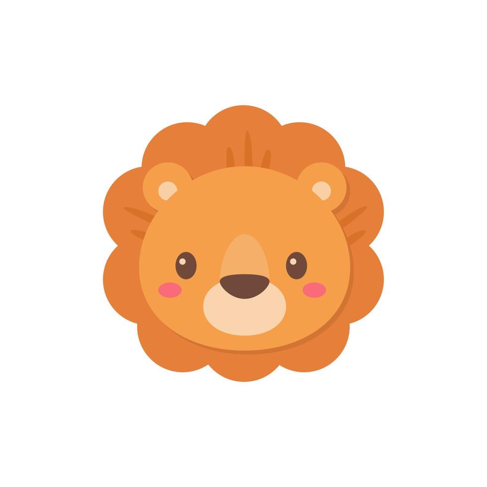 Wild animal cartoons. cute lion king vector elements for children