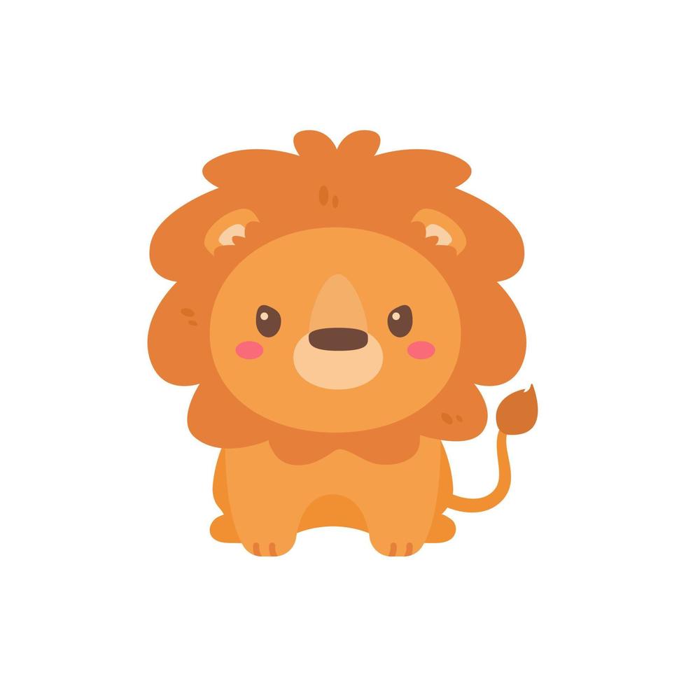 Wild animal cartoons. cute lion king vector elements for children