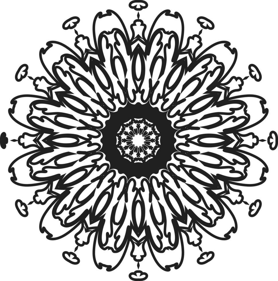 Mandalas para colorear páginas de libros, adornos redondos decorativos en forma de flor, vector oriental, patrones de terapia antiestrés, elementos de diseño de tejido, vector de logotipos de yoga