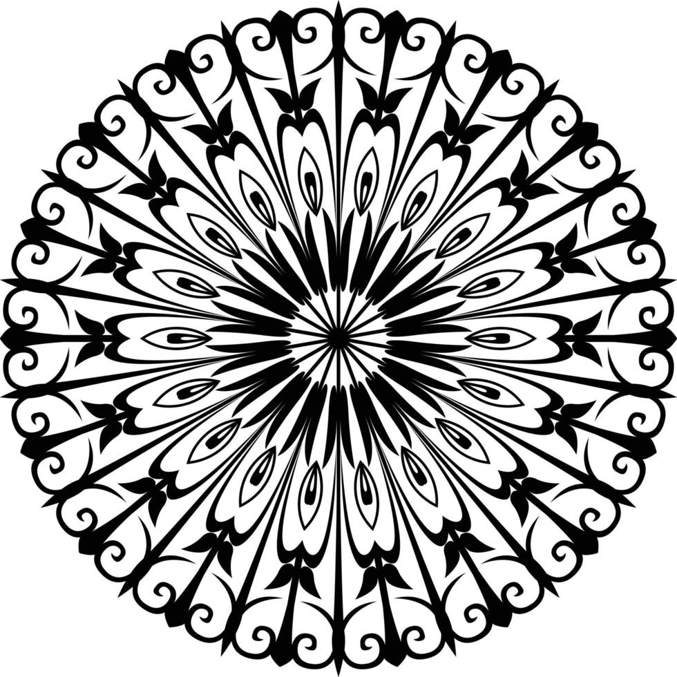 Mandalas para colorear páginas de libros, adornos redondos decorativos en forma de flor, vector oriental, patrones de terapia antiestrés, elementos de diseño de tejido, vector de logotipos de yoga