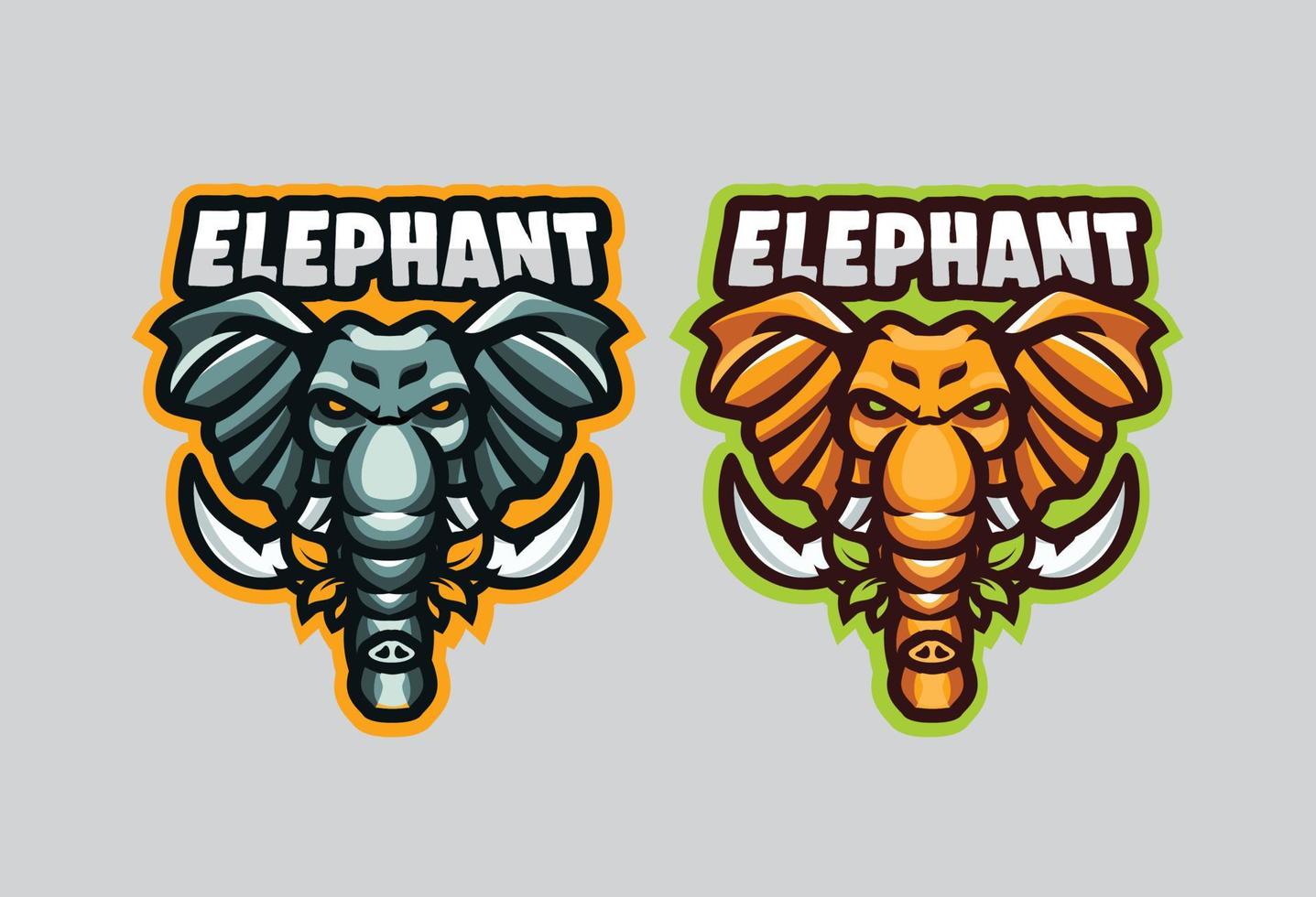 juego de logo de ilustración de elefante para equipo y marca vector