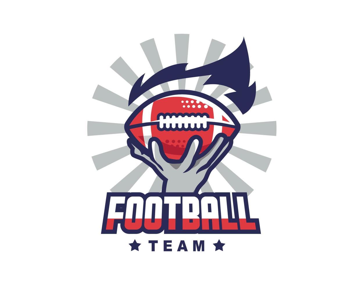 Logotipo de fútbol de mano y fuego para todo tipo de equipos y eventos. vector