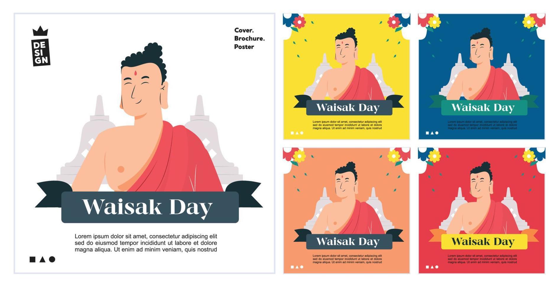 vesak day with background temple vector