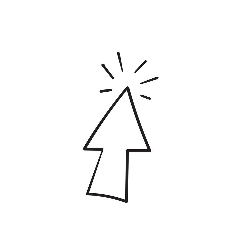 dibujado a mano doodle haga clic en icono de ilustración vectorial aislado vector