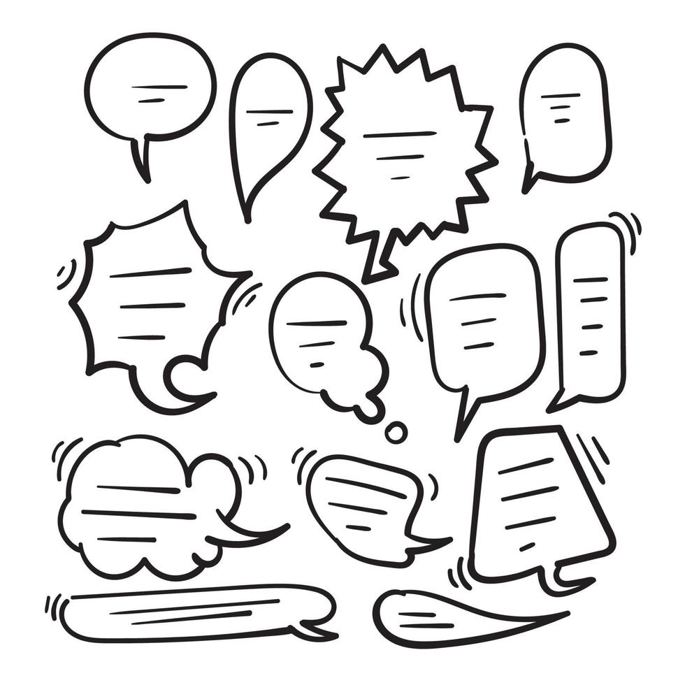 hand draw doodle bubble speech icon illustration vector