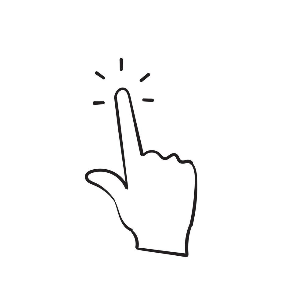 hand drawn doodle click icon illustration vector isolated