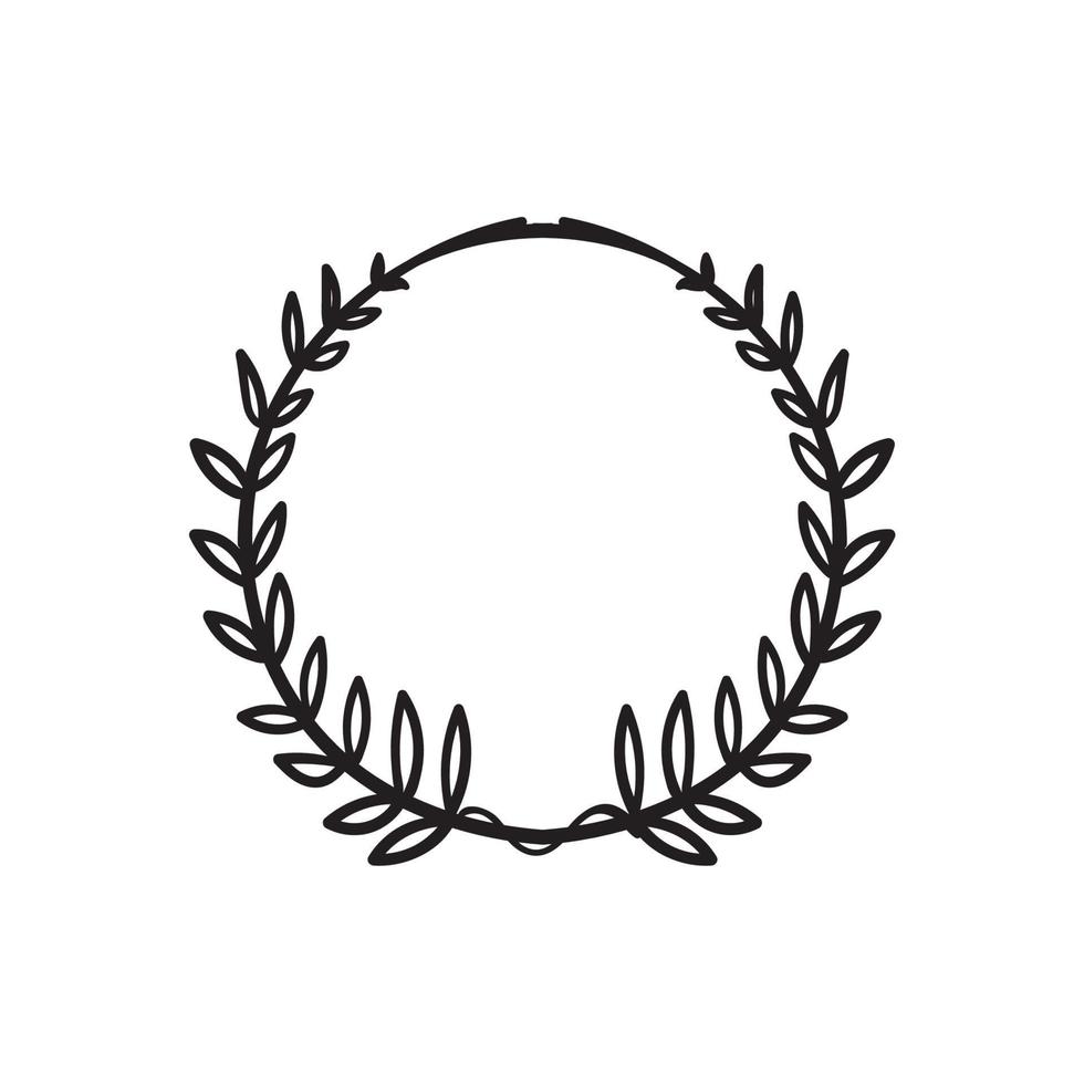 hand drawn doodle Laurel Wreaths icon illustration vector isolated background
