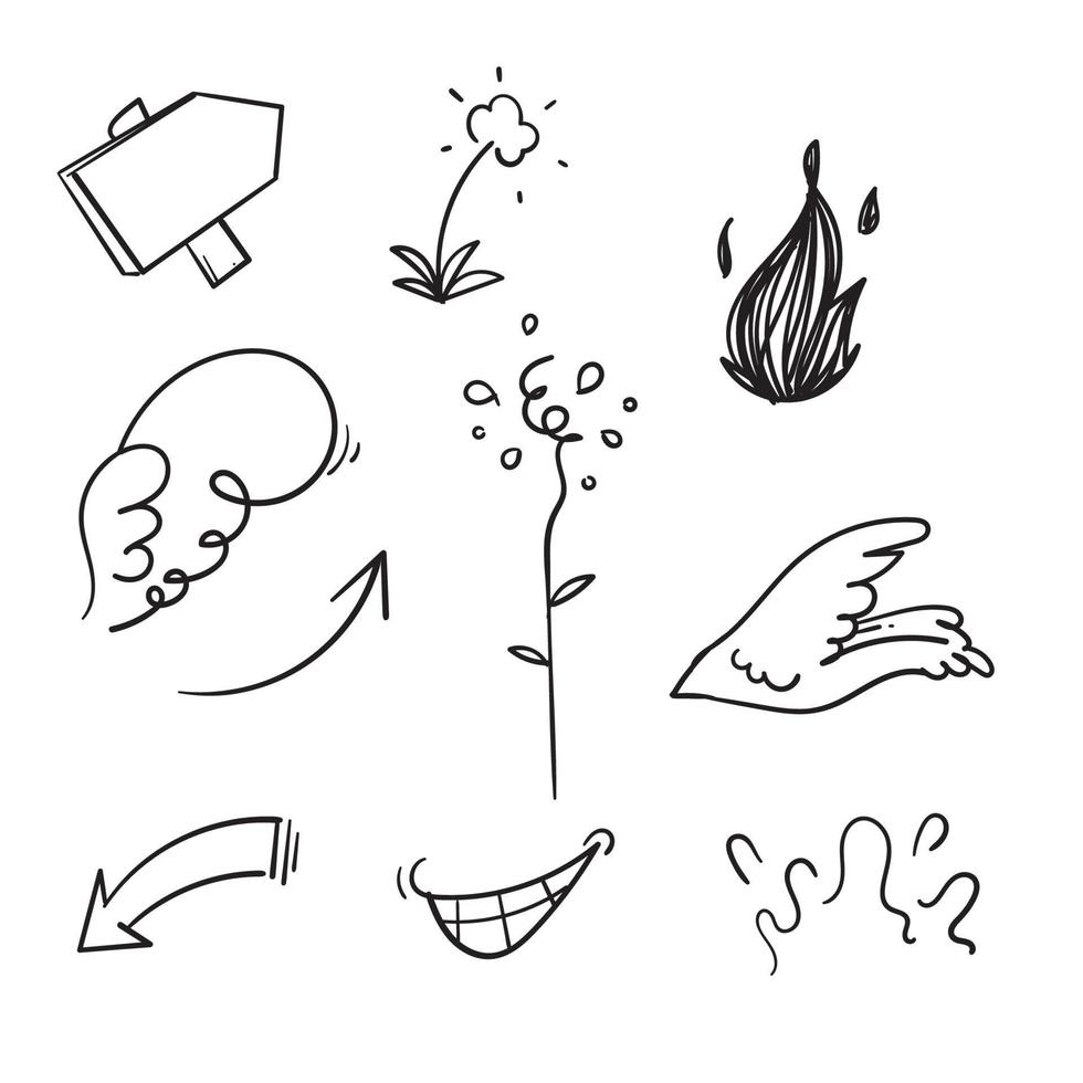 elemento de doodle dibujado a mano de colección para su vector de propósito de diseño
