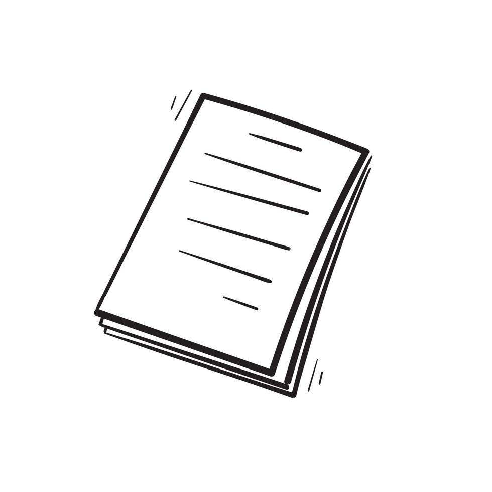 doodle document paper with hand drawn style vector