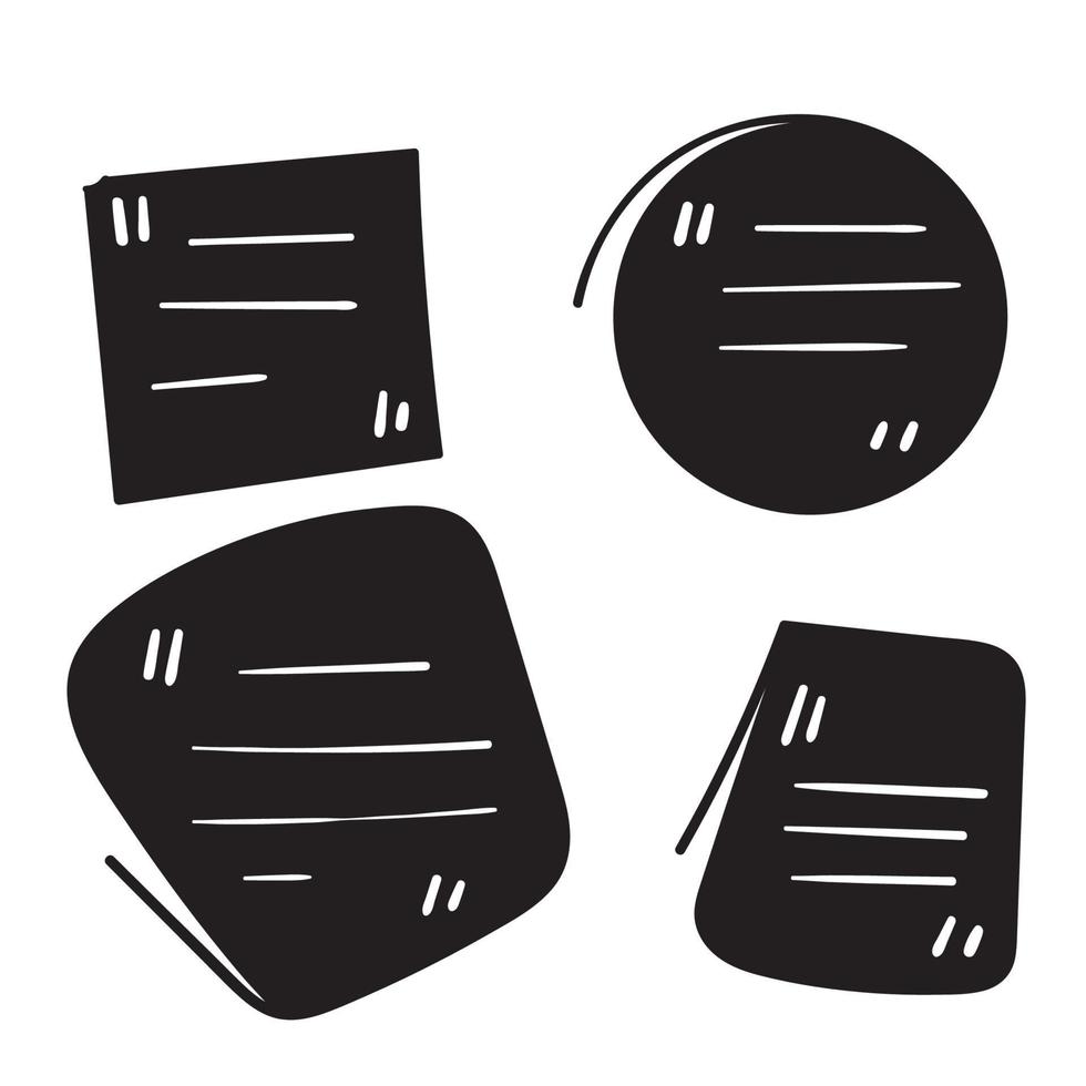 hand drawing quote boxes illustration icon isolated background vector
