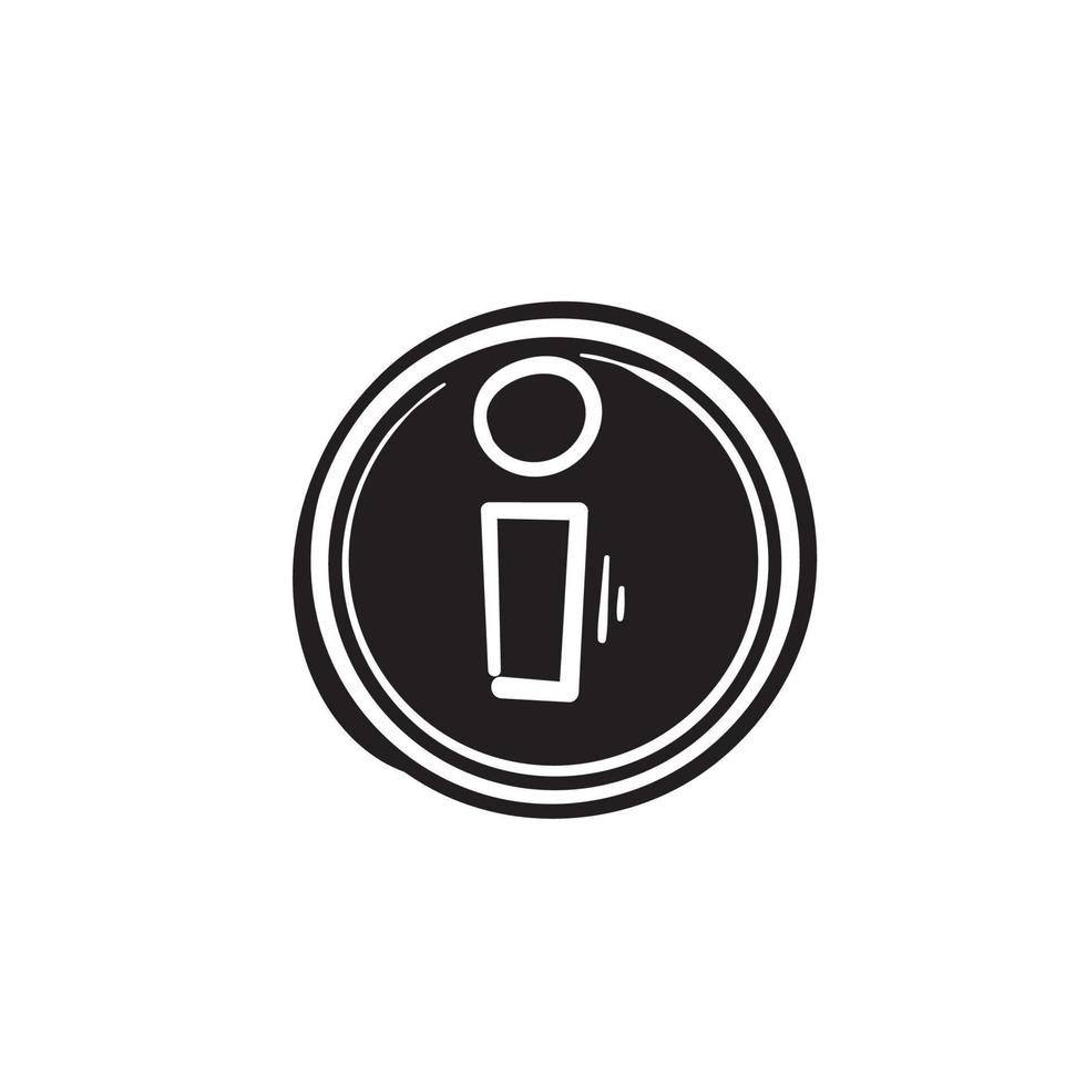 hand drawn doodle information sign vector icon