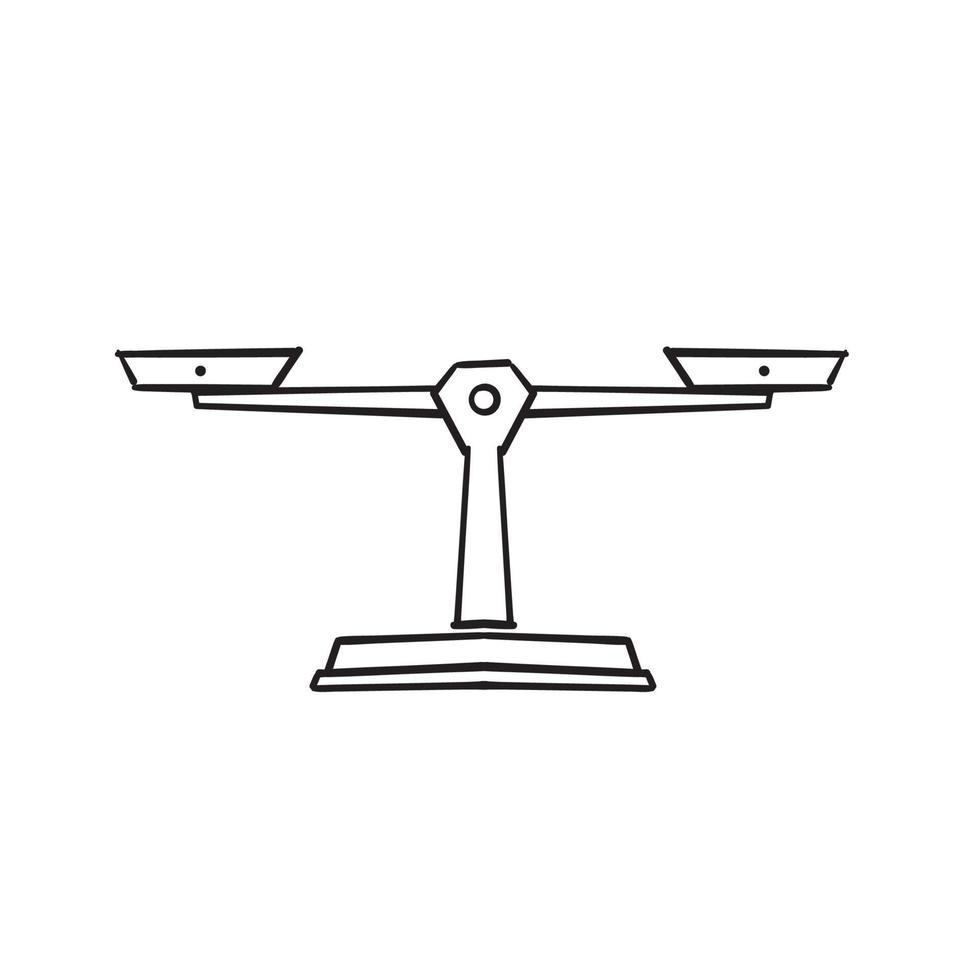 hand drawn doodle libra scales icon illustration vector isolated