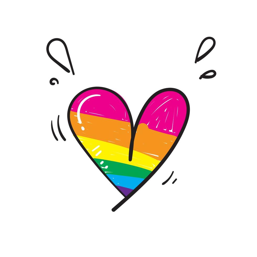 hand drawn doodle pride illustration symbol for lgbt, gay and lesbian vector