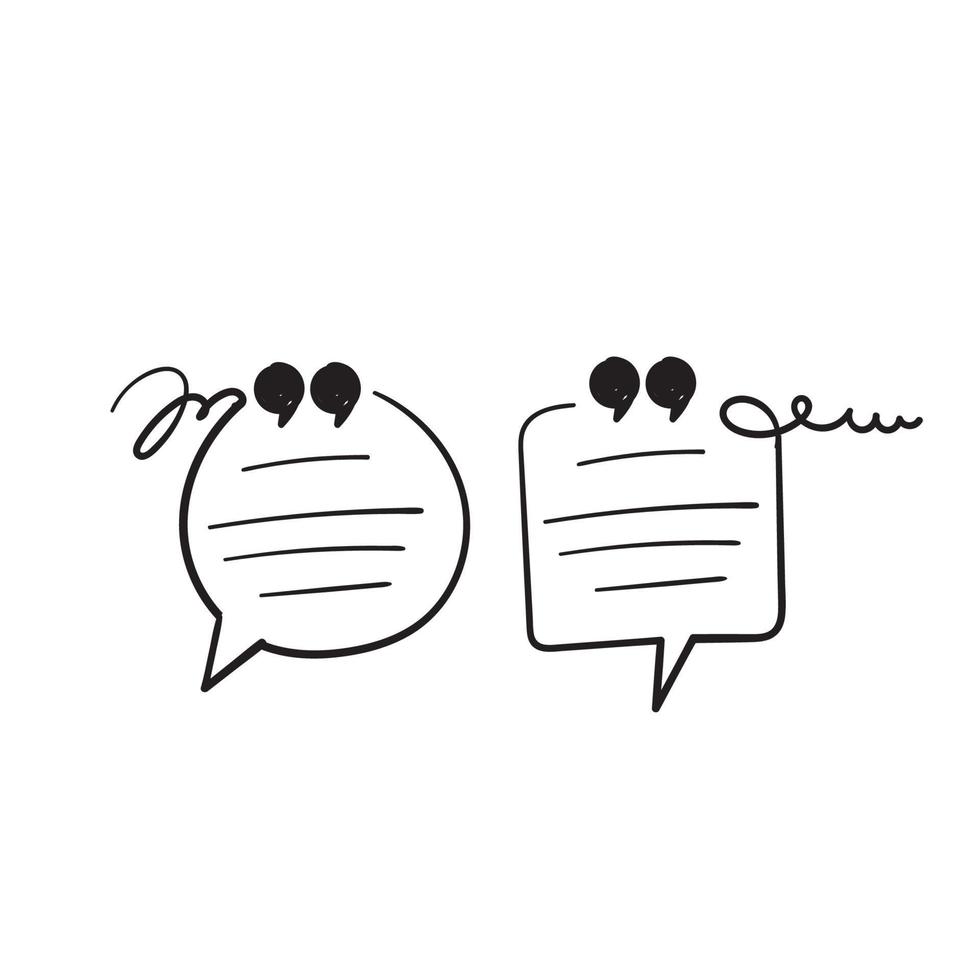 hand drawing quote boxes illustration icon isolated background vector