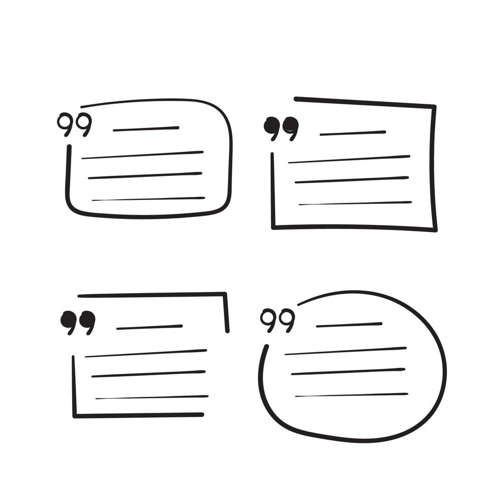 hand drawing quote boxes illustration icon isolated background vector