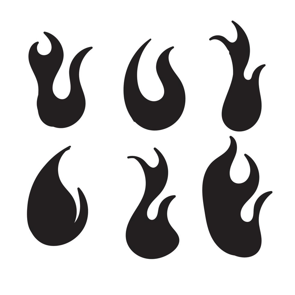 hand drawn flame icon illustration doodle vector