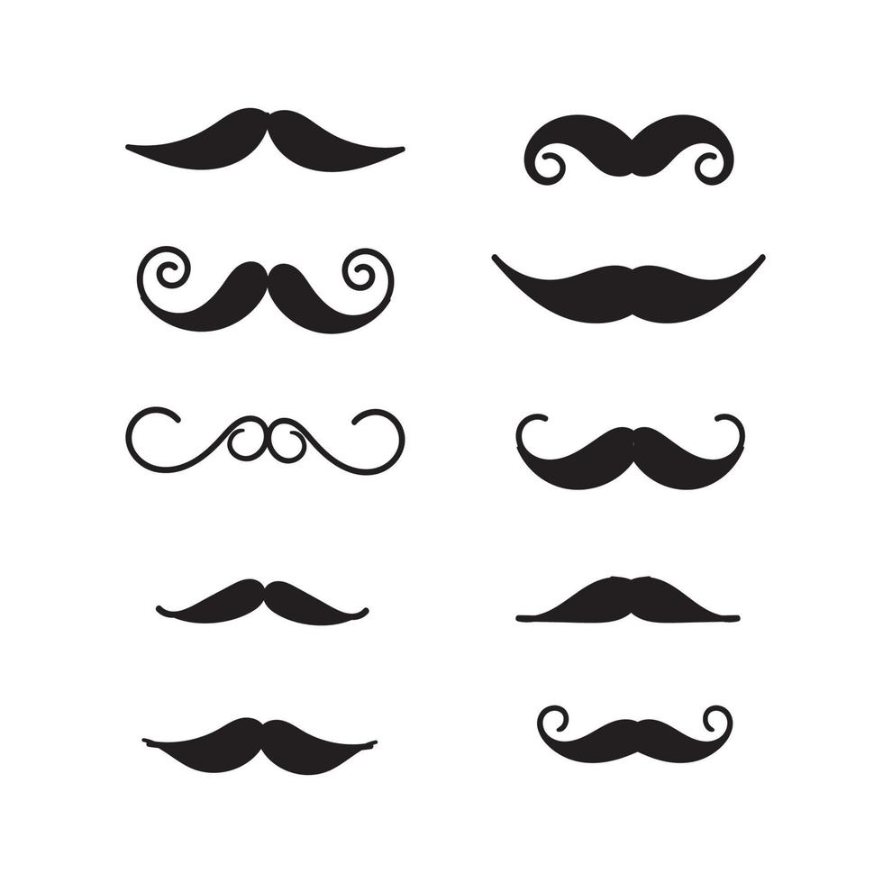 hand drawn mustache icon illustration doodle style vector