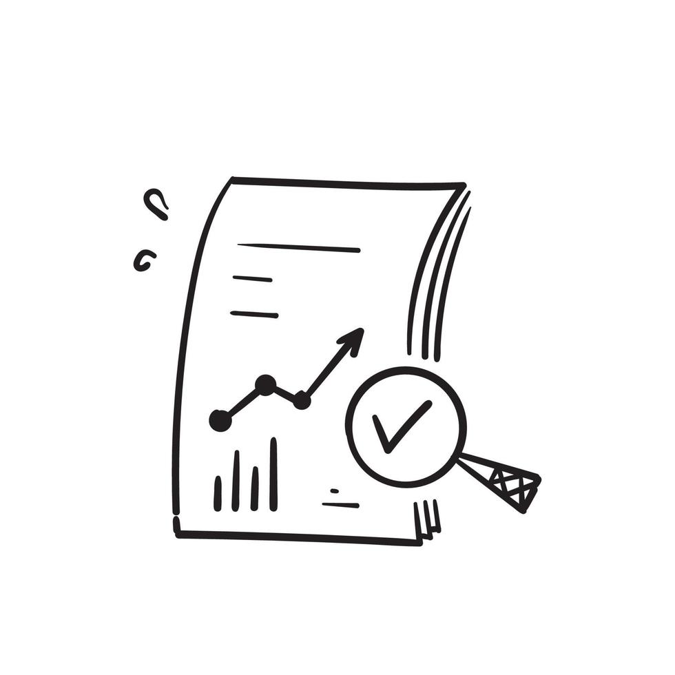hand drawn assessment result. concept of bill, invoice or description research and internal feedback. doodle vector