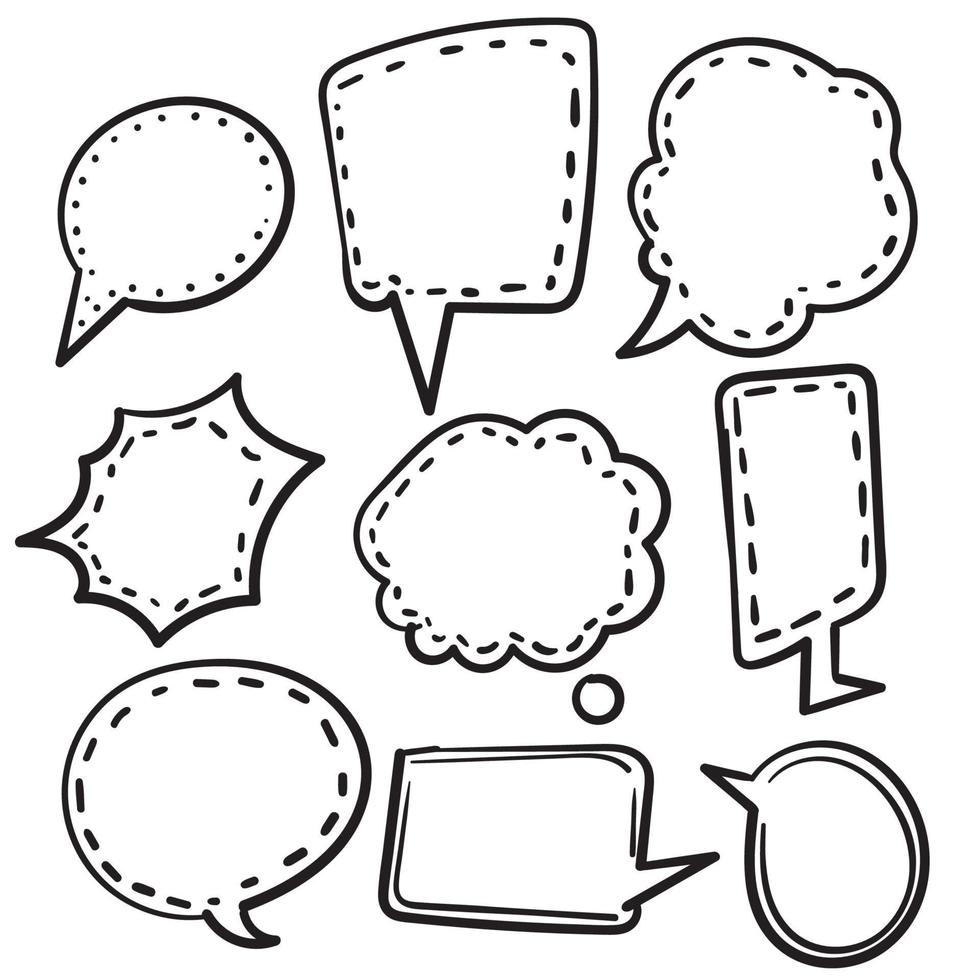 hand draw doodle bubble speech icon illustration vector