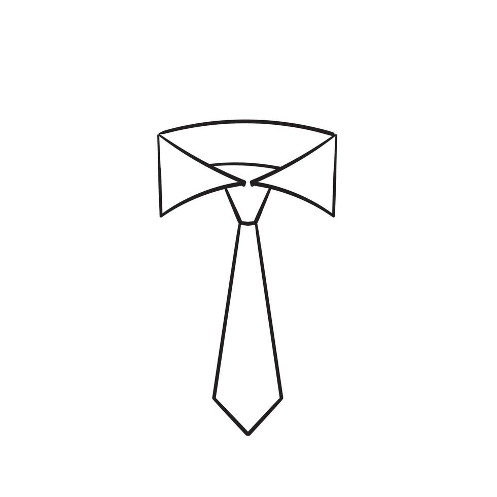 dibujado a mano doodle ilustración de icono de corbata vector