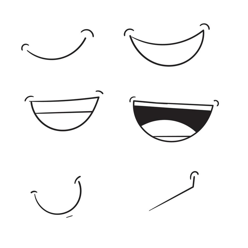 hand drawn doodle smile illustration cartoon art style vector