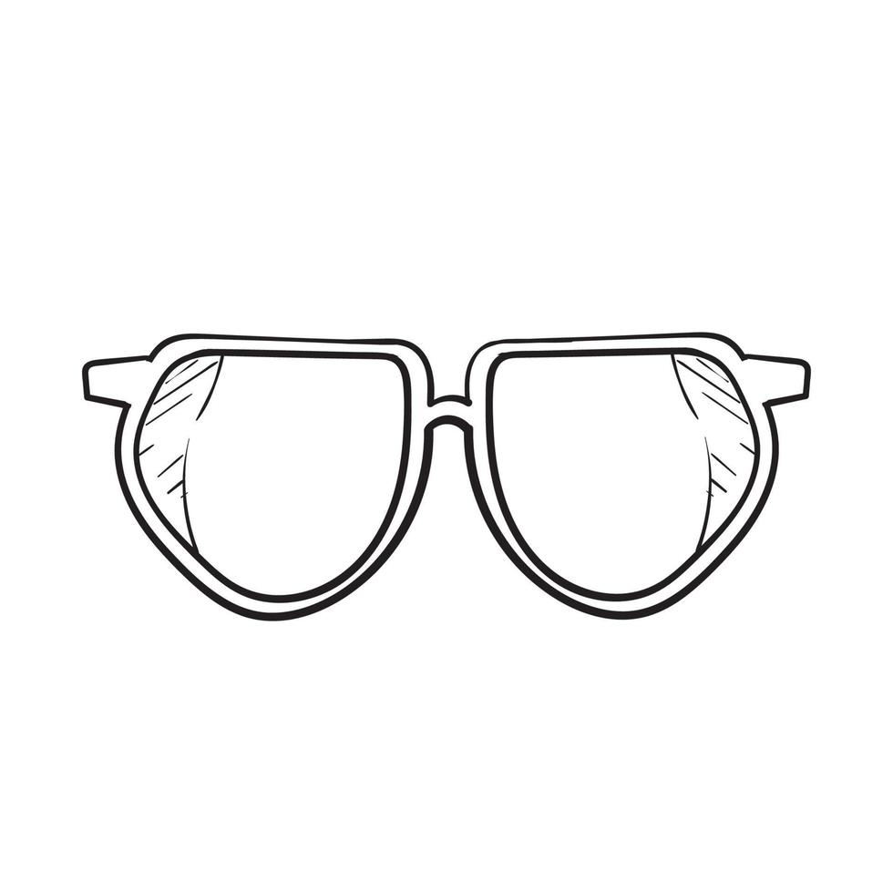 Dibujado a mano icono de gafas de doodle con dibujos animados de estilo de arte lineal vector