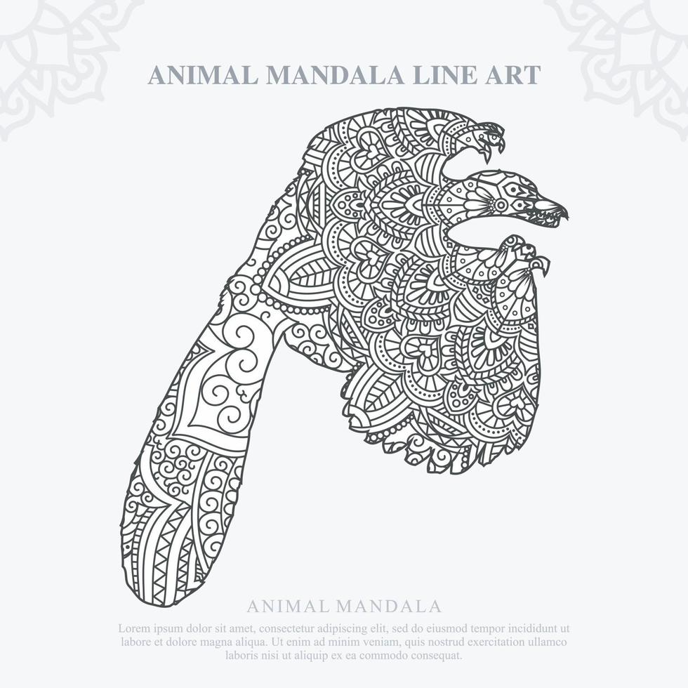 Animal Mandala. Vintage decorative elements. Oriental pattern, vector illustration.