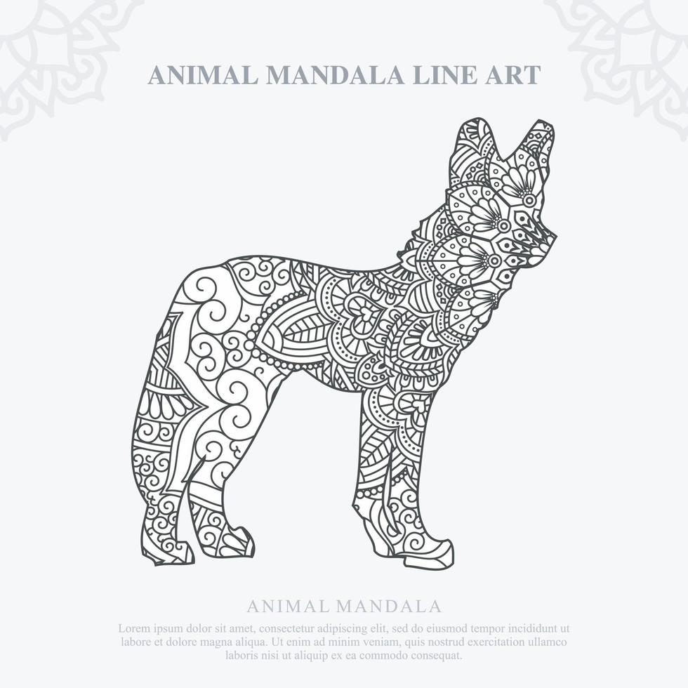 mandala animal. elementos decorativos vintage. patrón oriental, ilustración vectorial. vector