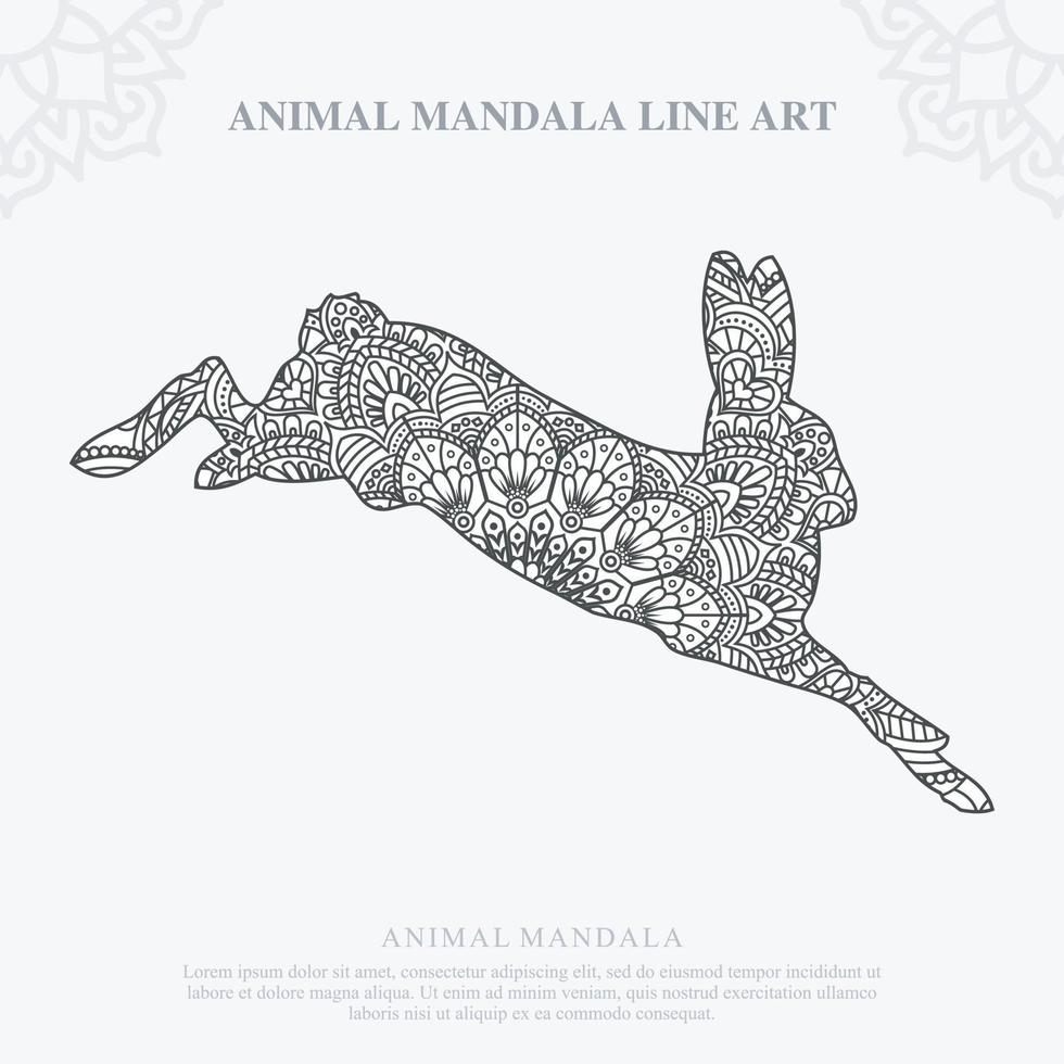 Animal Mandala. Vintage decorative elements. Oriental pattern, vector illustration.