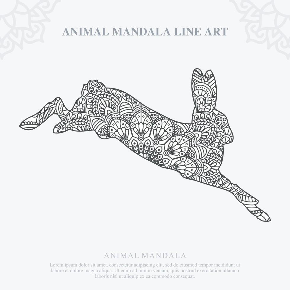 mandala animal. elementos decorativos vintage. patrón oriental, ilustración vectorial. vector