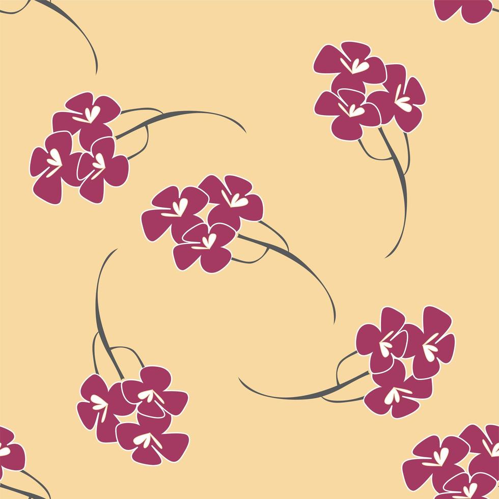 patrón sin costuras, fondo con flores como sakura japonesa en colores suaves vector