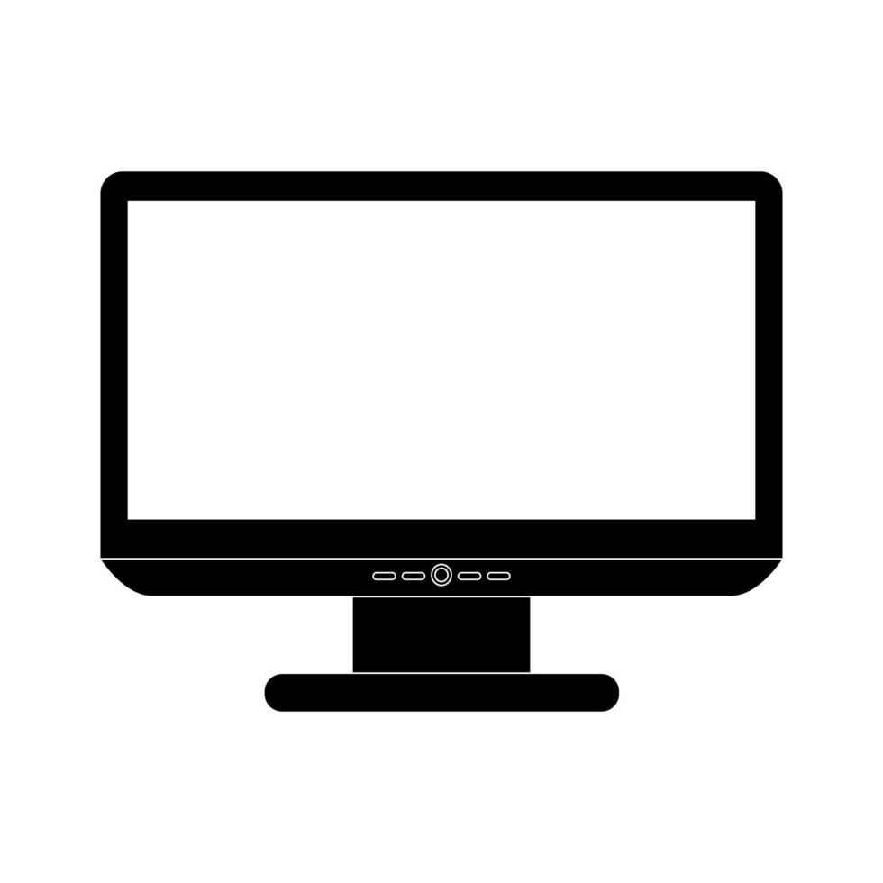 Computer monitor icon. Flat PC illustration vector