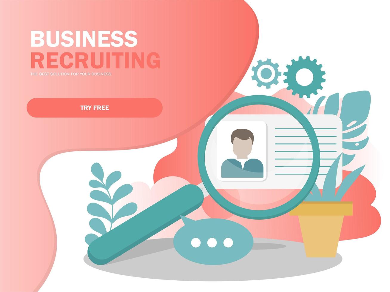 Online Recruitment vector illustration concept, businessman analyzing resume